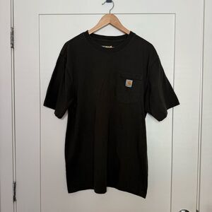 Carhartt T-Shirt Mens Sz M Khaki Green Loose Fit Short Sleeve Crew Neck Cotton